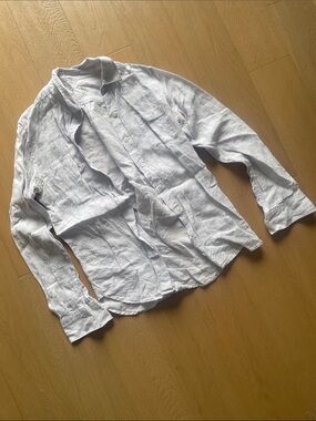 Muji silver grey linen shirt